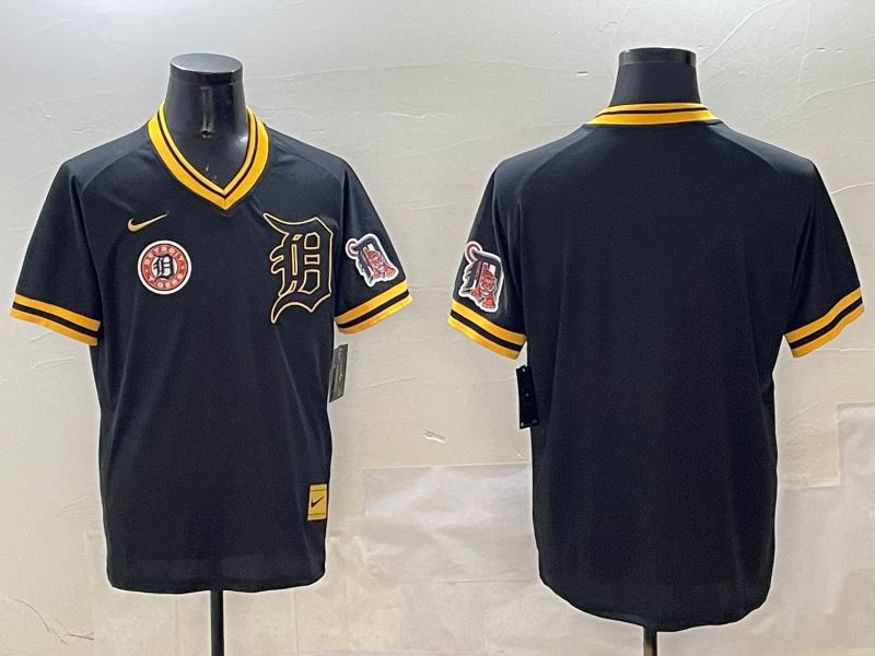 Men Detroit Tigers Blank Black Gold Game 2025 Nike MLB Jersey style 2->detroit tigers->MLB Jersey